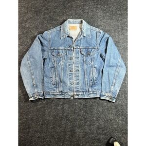 Levi's Vintage Denim Trucker Jacket Size 42L Type III Made In USA 1986 Denim